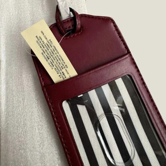 Kate Spade Merlot Leather ID Luggage Tag – New ✈️ - Picture 3 of 5